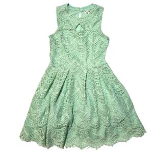 EUC Gorgeous lace knit works dress in seafoam green size 10